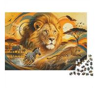 African Wildlife 1000 Piece Jigsaw Puzzle for Adults | 70x50cm Stunning savannah animals and vibrant colours create an immersive puzzle experience, ideal for relaxing solo or