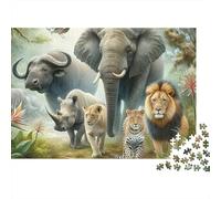 African Wildlife 1000 Piece Jigsaw Puzzle Paper for Adults Natural Scenery Focus Relax Home Decor 52x38cm/1000pcs