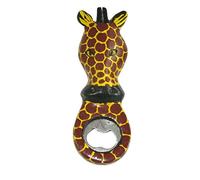 African Wildlife Animal Bottle Opener Elephant Lion Giraffe Rhino Leopard Eagle (Giraffe Brown + Orange)