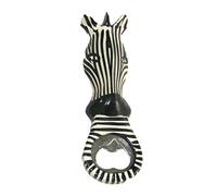 African Wildlife Animal Bottle Opener Elephant Lion Giraffe Rhino Leopard Eagle (Zebra B&W)