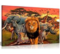 African Wildlife Children Bedroom Canvas Wall Art Picture Print (12x8in)
