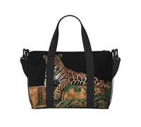 African Wildlife Leopard On Rock Print Travel Duffel Bags Weekender for Women,Lightweight Carry On Bag,Personal Item Bag
