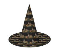 African Wildlife Leopard On Rock Printing 2 Pack Halloween Hat Soft Witch Hats For Carnivals Masquerades Space Saving Caps