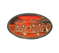 African Wildlife Plate Kenya Giraffe Family Life Fair Trade Oval Handcrafted