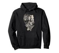 African Wildlife Portraits Lion, Elephant, Zebra, Giraffe Pullover Hoodie