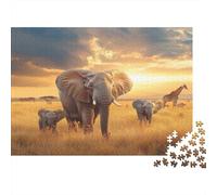 African Wildlife-Safari Scene Style Puzzles for Adults 1000 Pieces in Vibrant Colours Jig Saws for Cognitive Stimulation in Team Building Games 38x26cm/1000pcs