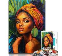 African Woman 1000 Pieces Jigsaw Puzzle for Adults& Teens,Help The Brain Exercise Addictive Toys to Cultivate Patience Suitable for Couples 50x75cm