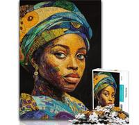 African Woman 1000 Pieces Jigsaw Puzzles For Teens And Adults,Family Game Stress Reliever Difficult Challenge Artists Collection,Fine Art 38x26cm