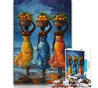 African Woman Adult Jigsaws 1000 Pieces Difficult,Family Game Stress Reliever Difficult Challenge Secret Santa Gifts (38x26cm)