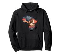 African Woman Africa Map Sunset Savannah Pride Pullover Hoodie