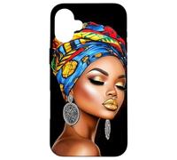 African Woman Art with Headwrap and Earrings Case for iPhone 16 Plus