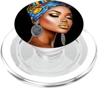 African Woman Art with Headwrap and Earrings PopSockets PopGrip for MagSafe