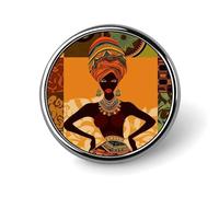 African Woman Badge Holder Exquisite Round Badge with Picture Pin DIY Button Badges Personalized Metal Button Pin Fashion Brooch Crafts Gifts Clothes Decorative Pins