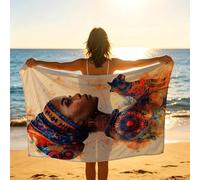 African Woman Beach Towel 120 x 180 Sand Resistant Quick Dry, Abstract Beach Towels Oversized 48x72In Portable Comfortable als Bath Towels for Yoga Pool Picnic Blankets Travel Essentials XTLS-3684