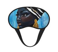 African Woman Blackout Sleep Mask - Soft Adjustable Eye Mask for Full Light Blocking, Deep Sleep, Travel & Relaxation