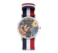 African Woman Carrying an Ornate Basket Classic Braided Strap Watches for Women Trendy Quartz Watch