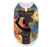 African Woman Carrying An Ornate Basket Cute Dog Shirt Sleeveless Soft Breathable Pet Apparel Tank Top Summer Cool L