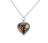 African Woman Carrying An Ornate Basket Cute Pet Urn Necklace Cremation Jewelry for Ashes Heart-shaped Pendants for Dog Cat Lover