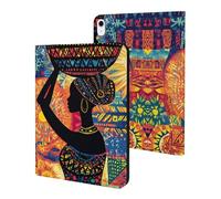 African Woman Carrying An Ornate Basket Cute Tablet Case Unisex Slim Hard Protective Cover Compatible with iPad 9th/ 8th/ 7th