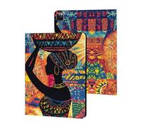 African Woman Carrying An Ornate Basket Cute Tablet Case Unisex Slim Hard Protective Cover Compatible with iPad 9th/ 8th/ 7th