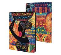 African Woman Carrying An Ornate Basket Cute Tablet Case Unisex Slim Hard Protective Cover Compatible with iPad 9th/ 8th/ 7th