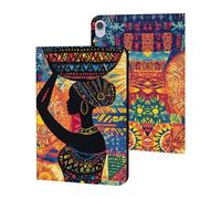 African Woman Carrying An Ornate Basket Cute Tablet Case Unisex Slim Hard Protective Cover Compatible with iPad 9th/ 8th/ 7th