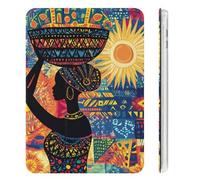 African Woman Carrying An Ornate Basket Cute Tablet Case with Pencil Holder Unisex Slim Hard Protective Cover Compatible with iPad Mini 4/5/6