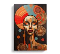 African Woman Dadaism Art No.2 Canvas Print | Gallery Wrapped 30mm Frame Wall Art | 30x20 inches | Ready to Hang | Contemporary People Picture | Living Room Bedroom Lounge Office