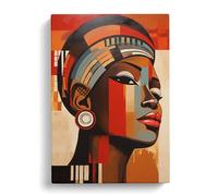 African Woman Dadaism Art No.3 Canvas Print | Gallery Wrapped 30mm Frame Wall Art | 30x20 inches | Ready to Hang | Contemporary People Picture | Living Room Bedroom Lounge Office