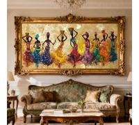 African Woman Diamond Art 24x12In Large Diamond Painting Kits for Adults, Crystal Art Painting Kits Dance, DIY Crafts Embroidery Cross Stitch Set wiht Full Round Accessories, Home Decor Gifts O-94G
