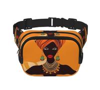 African Woman Fanny Pack Fashion Belt Bag Lightweight Waist Pouch With Adjustable Strap Crossbody Bags For Women Travel Sports Running