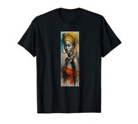 African Woman Headwrap Art Sketch Melanin Black Queen T-Shirt