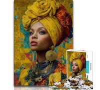 African Woman Jigsaws Puzzles 1000 Pieces for Adults Gifts,Challenging To Complete But Fun And Humorous Unique Home Decor And Gifts 38x26cm