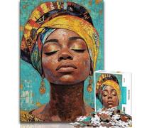 African Woman Jigsaws Puzzles 1000 Pieces for Teenagers Gifts,Toys Educational Games Stress Relieving Great Gifts And Toys 38x26cm
