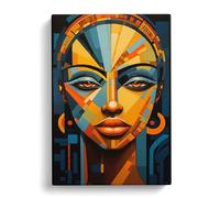 African Woman Orphism Art Canvas Print | Gallery Wrapped 30mm Frame Wall Art | 30x20 inches | Ready to Hang | Contemporary People Picture | Living Room Bedroom Lounge Office