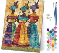 African Woman Paint by Numbers for Adults With Frame, Painting by Numbers for Adults Abstract, DIY Acrylic Pigment Drawing Arts and Crafts, Hobbies for Women, for Home Wall Decor 12x16 inch P-1999