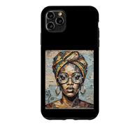 African Woman Paper Collage Art Head Wrap Glasses Case for iPhone 11 Pro Max