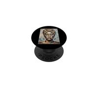 African Woman Paper Collage Art Head Wrap Glasses PopSockets Adhesive PopGrip