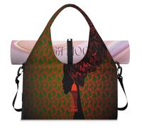 African Woman Print Sports Duffle Bag with Shoe Compartment Woman Weekend Overnight Bags Tote Cabin Luggage Bag for Gym Yoga Travel
