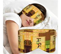 African Woman Print Travel Eye Mask Full Wrap Adjustable Darkness Sleep Headband