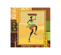 African Woman Printed Square Jigsaw Puzzle 12.8x12.8 CM, Puzzle Challenging Game for Adults Gifts, Family Fun Decorative Wall Decor