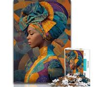 African Woman Puzzles 1000 Pieces for Teenagers,Challenging To Complete But Fun And Humorous Unique Home Decor And Gifts 50x75cm