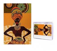 African Woman Puzzles 500 Pieces Personalized Jigsaw Puzzles Photos Puzzle for Adults Challenging Picture Puzzle with Storage Bag Jigsaw for Men Women Home Decor (19.7" x 29.5")