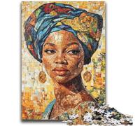 African Woman Puzzles for Teenagers 1000 Pieces,Help The Brain Exercise Addictive Toys to Cultivate Patience Great Gift (38x52cm)