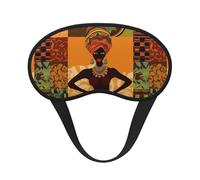 African Woman Sleep Mask for Side Sleeper Eye Mask for Sleeping Light Blocking Soft Breathable Sleep Eye Mask for Women Men Adjustable Elastic Strap Travel Nap Blackout Eye Shade Cover