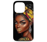African Woman Wall Art with Headwrap and Earrings Décor Case for iPhone 13 Pro