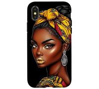 African Woman Wall Art with Headwrap and Earrings Décor Case for iPhone X/XS
