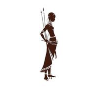 African Woman Wall Decor Decal Living Room Home Decor Housewares Tribal Girl Vinyl Bedroom-L-30x123cm-Coffee