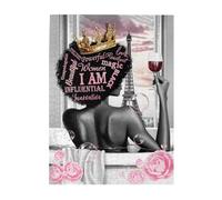African Women Black Girl Jigsaw Puzzles 500 Pieces for Adults Religious Bathroom Decor Puzzles Pink Black Women Pictures Jigsaw DIY Craft Bathroom Bedroom Decor Puzzle ArtEducational Intellectual