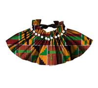 African Women Choker Necklace African Print Ankara Fabric Pearls Bib Necklaces False Collar Shawl, Pearl, No Gemstone